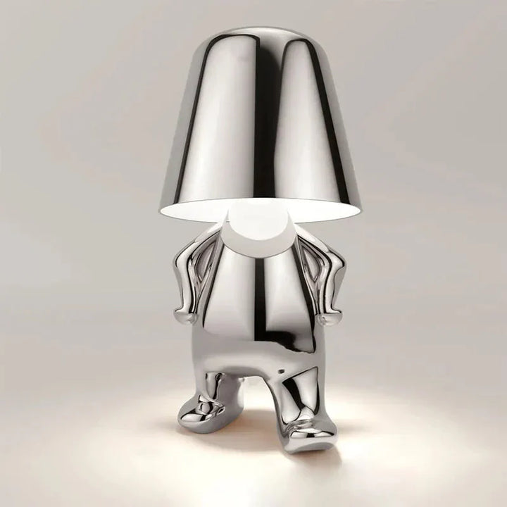 Unique and Atmospheric Table Lamp - GlowCraft-Hugo-Lamp - Silver-Nora Luxe