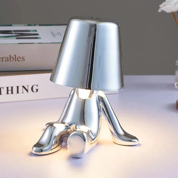 Unique and Atmospheric Table Lamp - GlowCraft-Hugo-Lamp - Silver-Nora Luxe