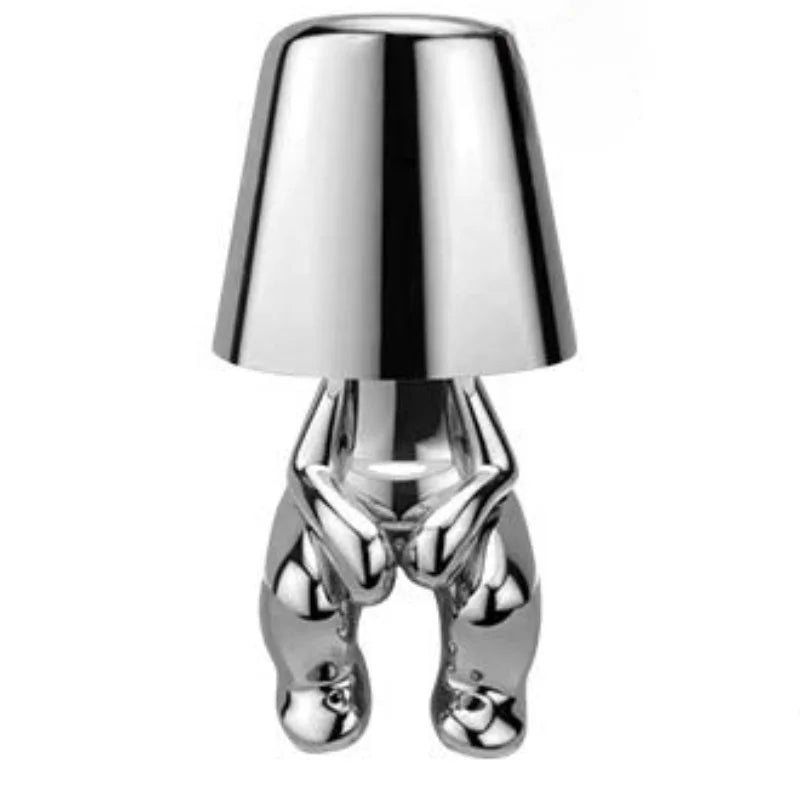 Unique and Atmospheric Table Lamp - GlowCraft-Hugo-Lamp - Silver-Nora Luxe