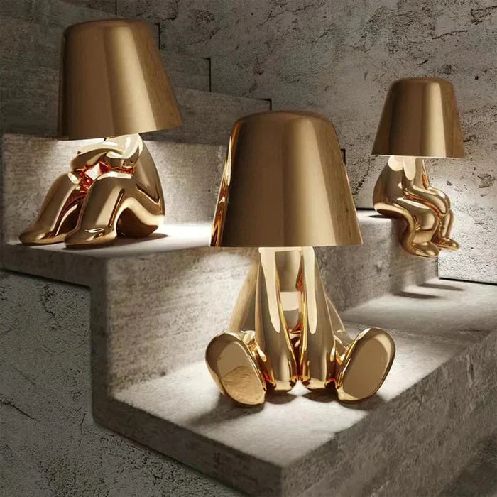 Unique and Atmospheric Table Lamp - GlowCraft-Hugo-Lamp - Silver-Nora Luxe