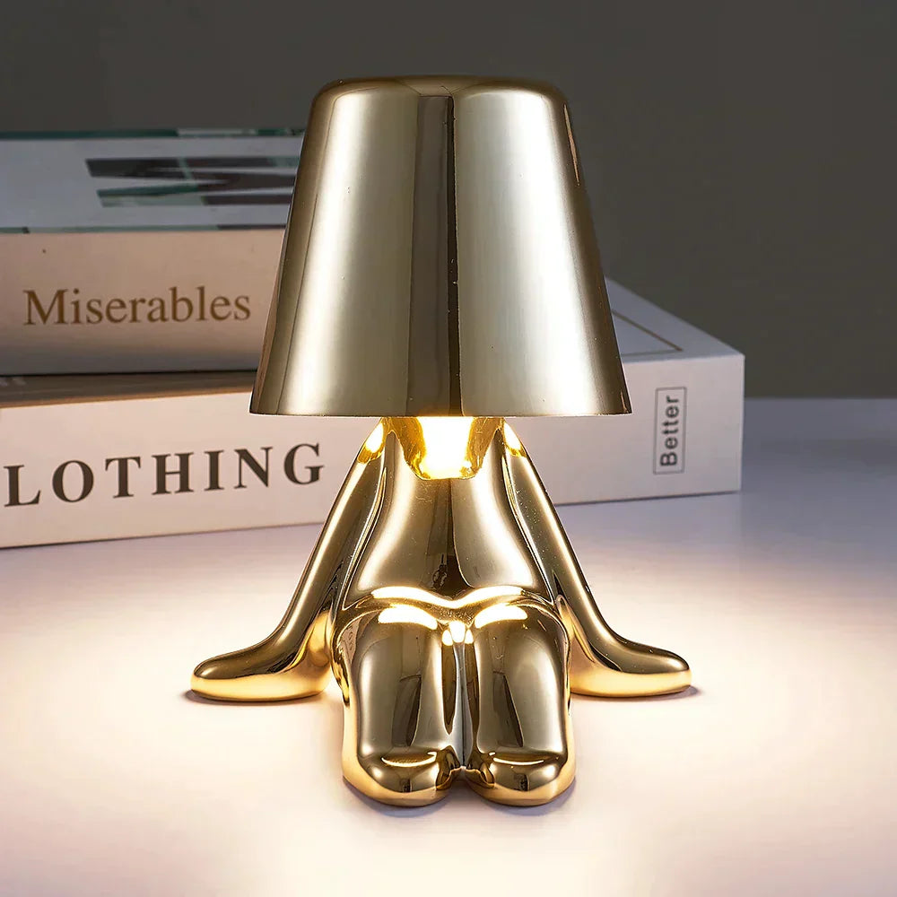 Unique and Atmospheric Table Lamp - GlowCraft-Hugo-Lamp - Silver-Nora Luxe