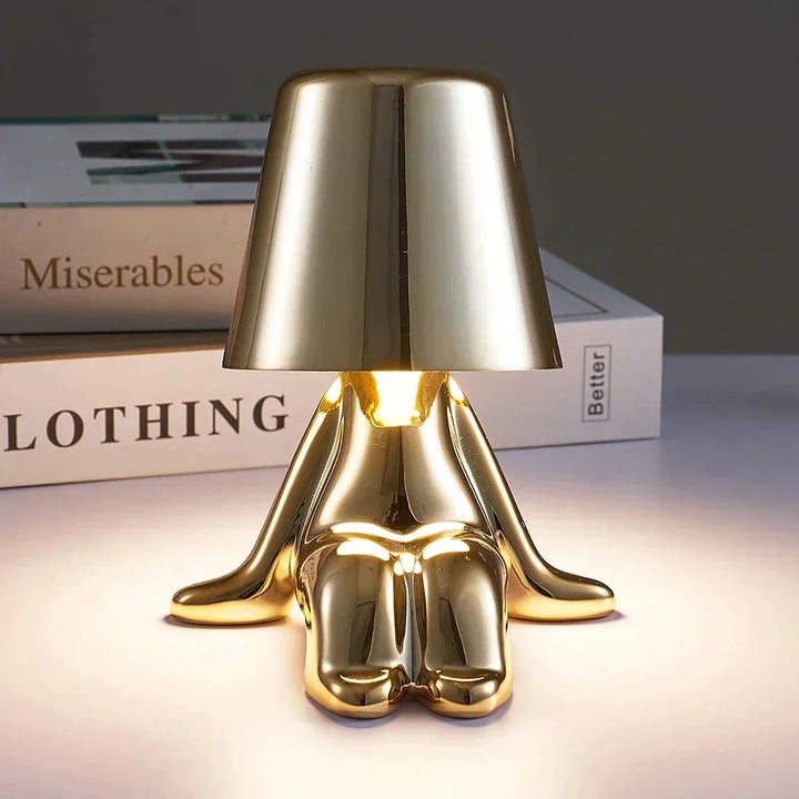 Unique and Atmospheric Table Lamp - GlowCraft-Hugo-Lamp - Silver-Nora Luxe