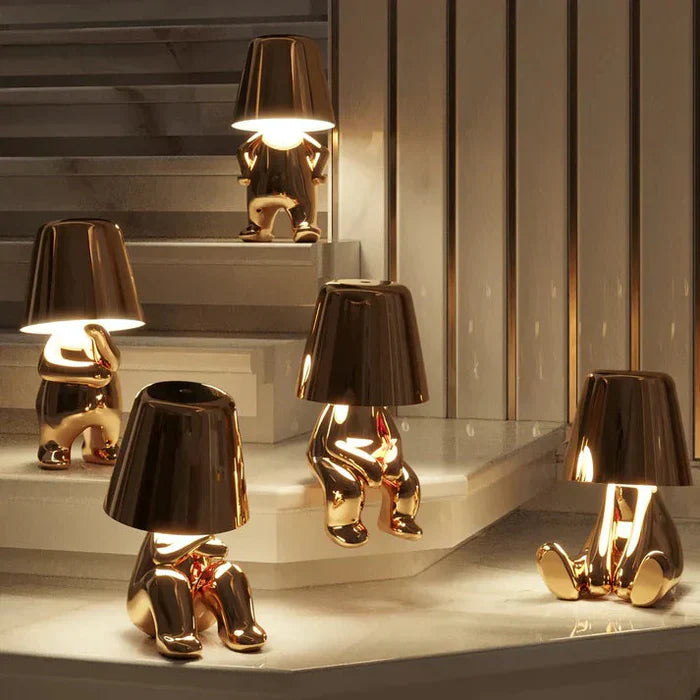 Unique and Atmospheric Table Lamp - GlowCraft-Hugo-Lamp - Silver-Nora Luxe