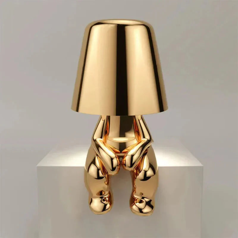 Unique and Atmospheric Table Lamp - GlowCraft-Hugo-Lamp - Silver-Nora Luxe