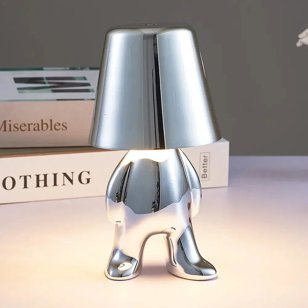 Unique and Atmospheric Table Lamp - GlowCraft-Hugo-Lamp - Silver-Nora Luxe