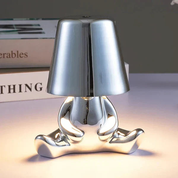 Unique and Atmospheric Table Lamp - GlowCraft-Hugo-Lamp - Silver-Nora Luxe