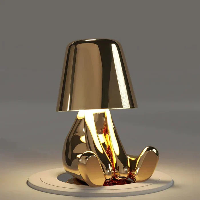 Unique and Atmospheric Table Lamp - GlowCraft-Jake-Lamp - Silver-Nora Luxe