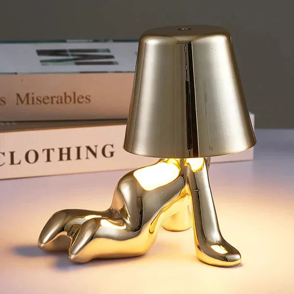 Unique and Atmospheric Table Lamp - GlowCraft-Naomi-Lamp - Silver-Nora Luxe