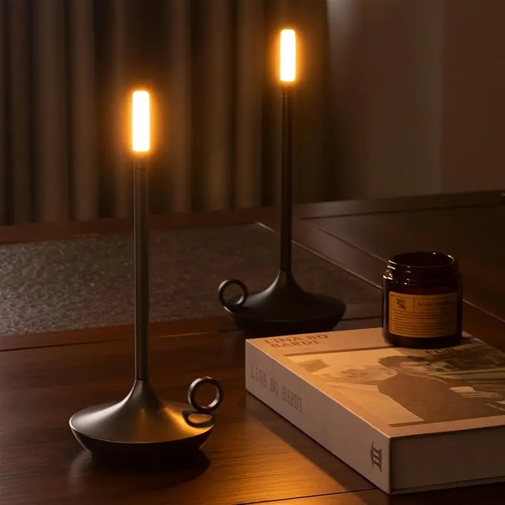 Unique and Luxury Candle Holder Lamp - LuxuryCandle-Black-Nora Luxe