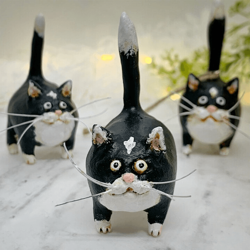 Unique Handmade Cat Christmas Ornament - Purrfect Holiday Hangers-Tuxedo-Nora Luxe