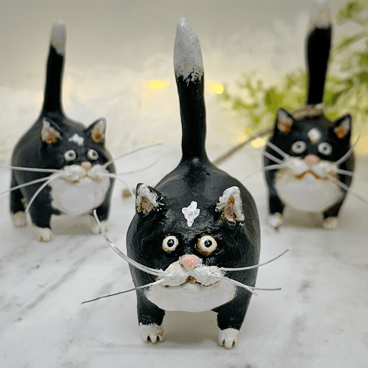 Unique Handmade Cat Christmas Ornament - Purrfect Holiday Hangers-Tuxedo-Nora Luxe