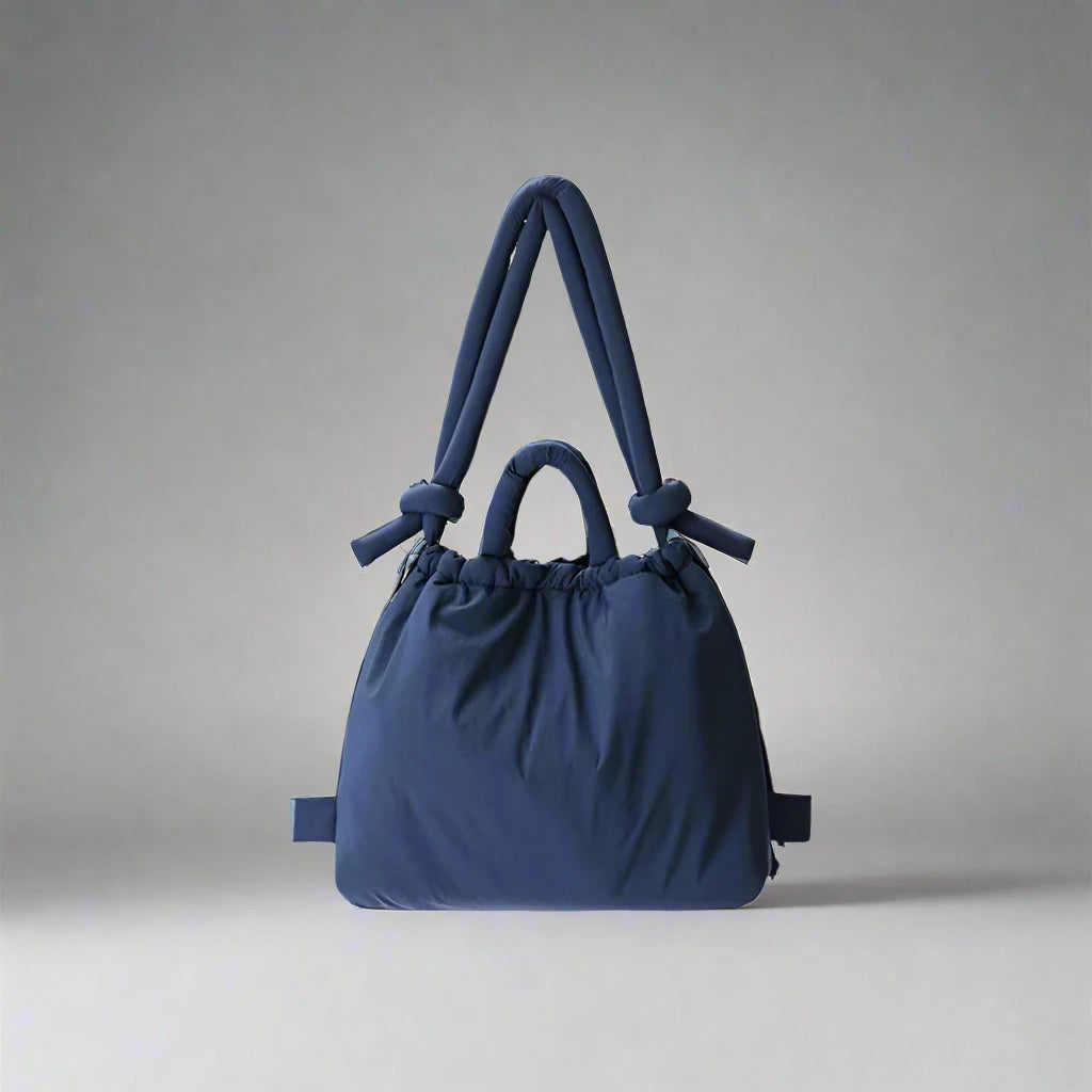 Unique Puffer Handbag with Trendy Volume - Riva-Blue-The Livary