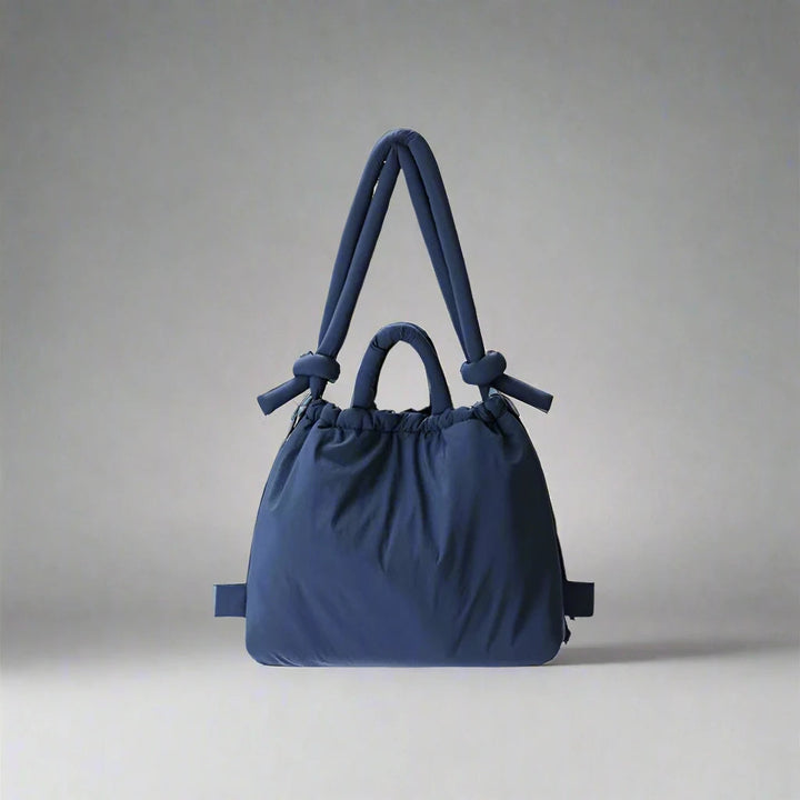 Unique Puffer Handbag with Trendy Volume - Riva-Blue-The Livary