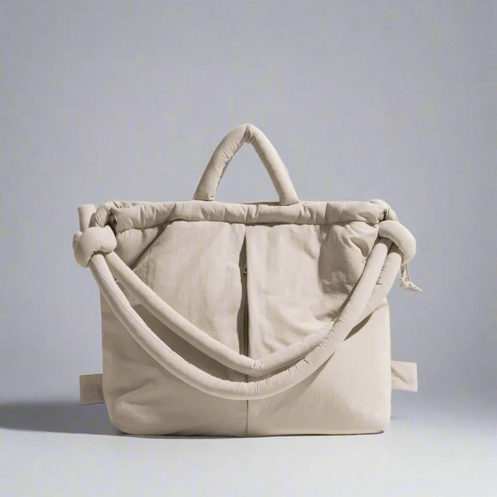 Unique Puffer Handbag with Trendy Volume - Riva-Pink-The Livary