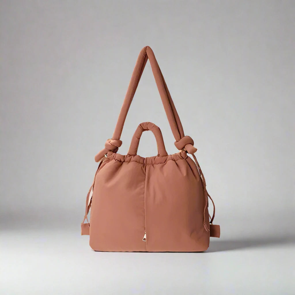 Unique Puffer Handbag with Trendy Volume - Riva-Pink-The Livary