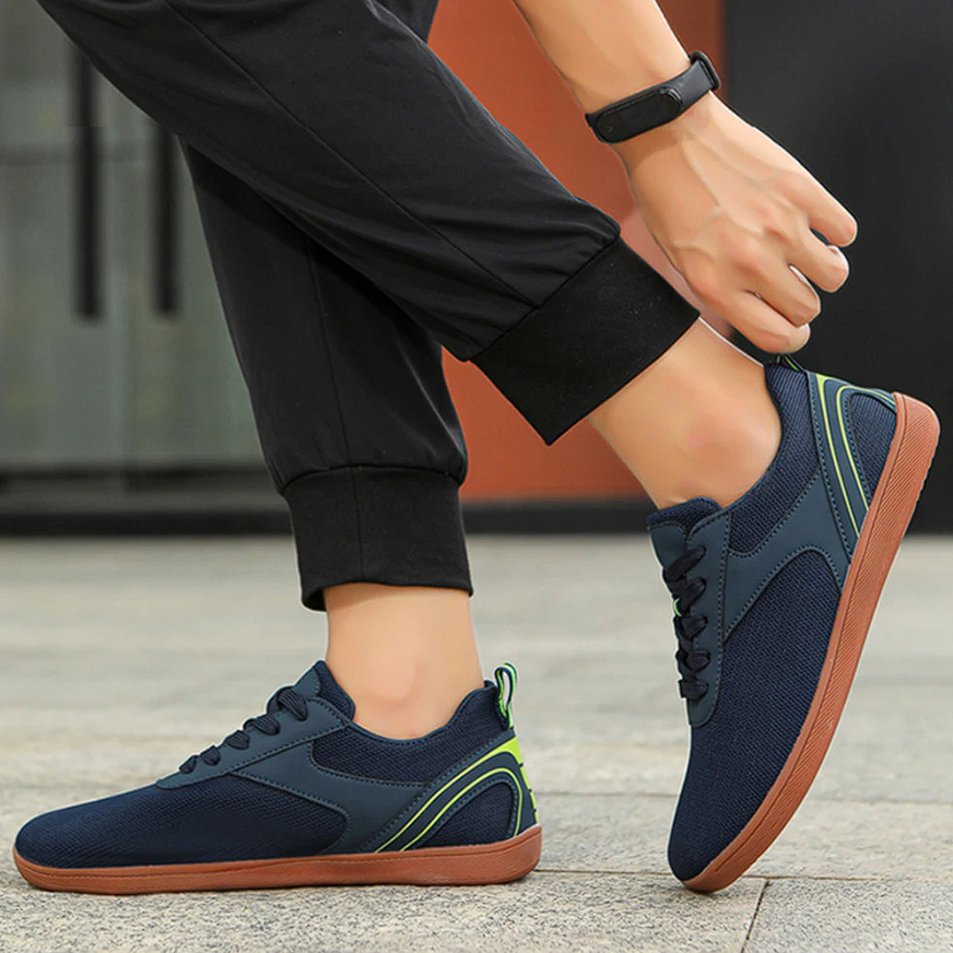 Unisex barefoot shoes with flexible sole & breathable upper material – Luno-Blue-4.5-Nora Luxe