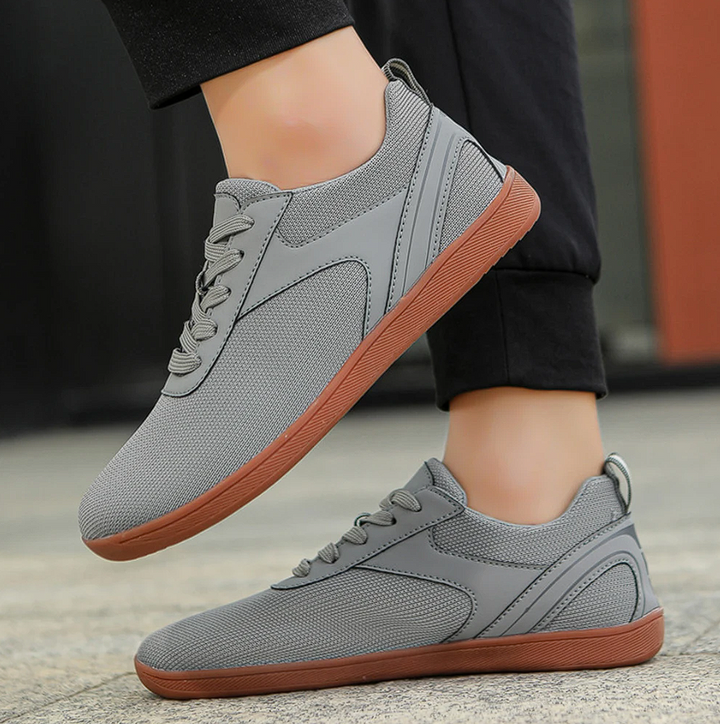 Unisex barefoot shoes with flexible sole & breathable upper material – Luno-Grey-4.5-Nora Luxe