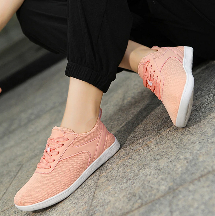 Unisex barefoot shoes with flexible sole & breathable upper material – Luno-Pink-4.5-Nora Luxe