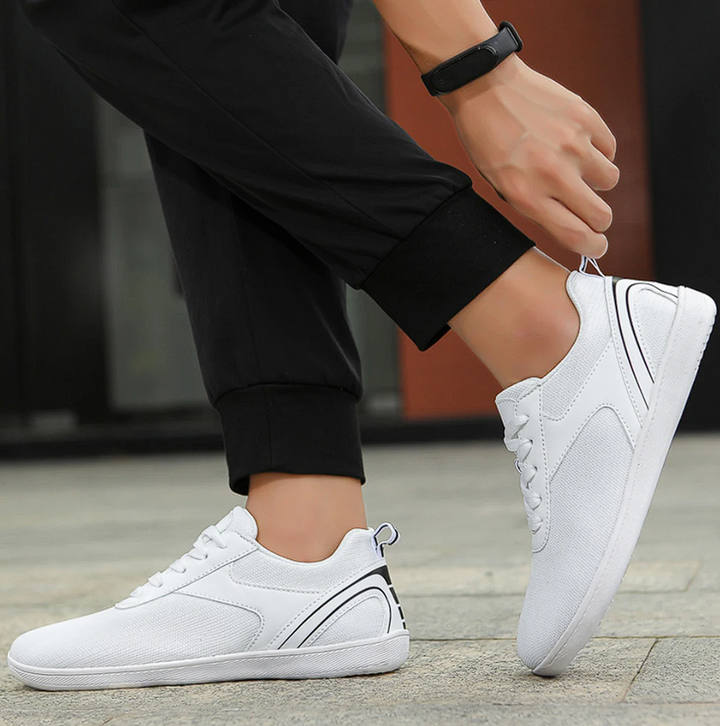 Unisex barefoot shoes with flexible sole & breathable upper material – Luno-White-4.5-Nora Luxe