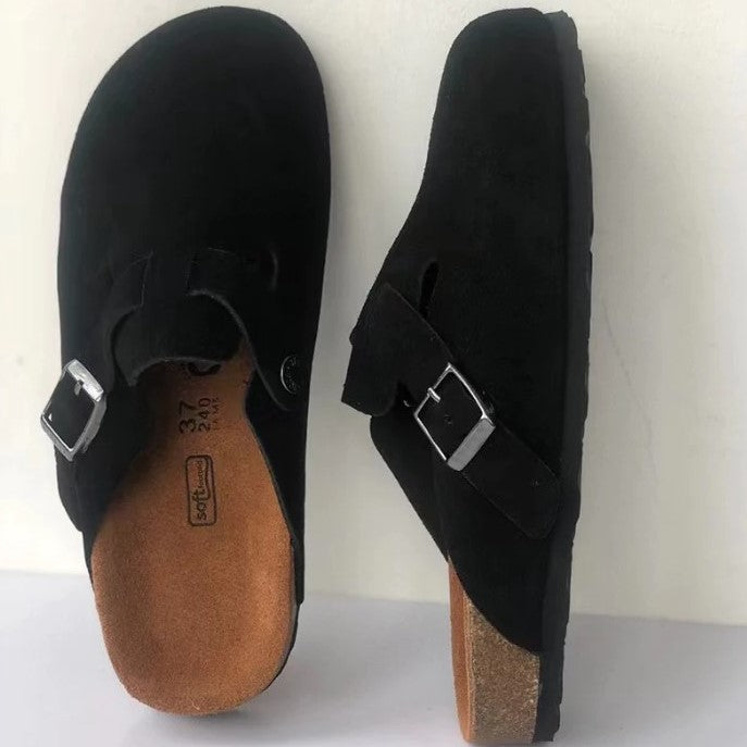 Unisex Vegan Leather Sandals - EliteStep-Black-5.0-Nora Luxe