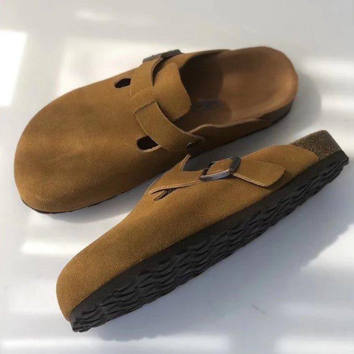 Unisex Vegan Leather Sandals - EliteStep-Brown-5.0-Nora Luxe