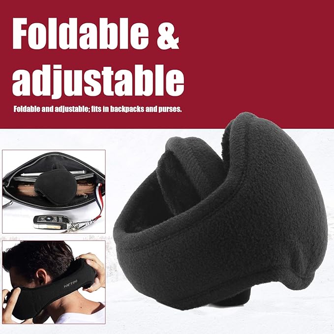 Unisex Warm Fleece Ear Warmers - FreezeEase-Black-Nora Luxe