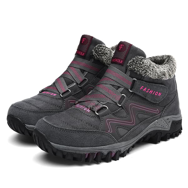 Unisex Winter Boots Aspen | Waterproof, Warm and Non-slip-Grey-Red-5.5-Nora Luxe