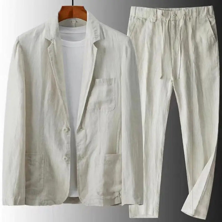 Urban Casual Linen Set for Men - Simon-Beige-S-Nora Luxe