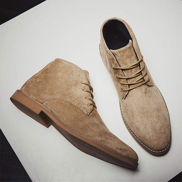 UrbanStride Classic | Stylish Mid-High Men's Lace-Up Shoe-Khaki-5.0-Nora Luxe