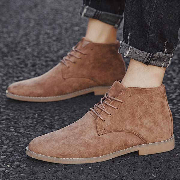 UrbanStride Classic | Stylish Mid-High Men's Lace-Up Shoe-Khaki-5.0-Nora Luxe