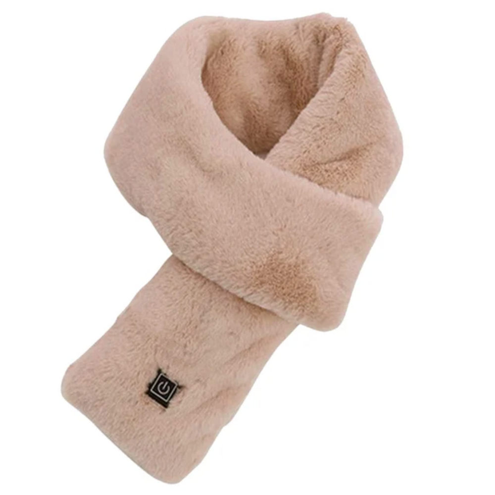 USB Heated Faux Fur Scarf - ThermaFur-Beige-Nora Luxe