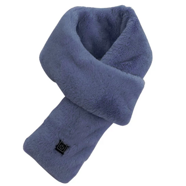 USB Heated Faux Fur Scarf - ThermaFur-Blue-Nora Luxe