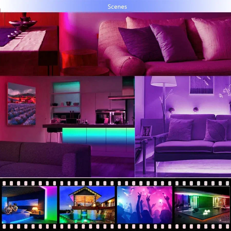 USB LED STRIP WITH COLOUR CHANGING - RGB LIGHT FOR ROOM DECORATION & TV BACKLIGHTING-3-button controller-1m-Nora Luxe