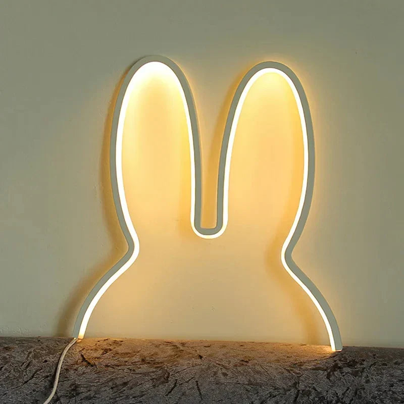 USB Rechargeable Bunny Night Light with Ambient Lighting - BunnyLight-Black-Nora Luxe