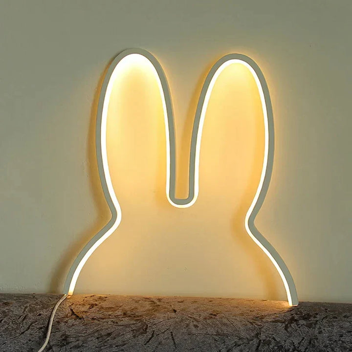 USB Rechargeable Bunny Night Light with Ambient Lighting - BunnyLight-Black-Nora Luxe