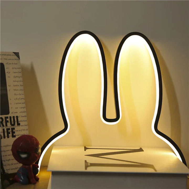USB Rechargeable Bunny Night Light with Ambient Lighting - BunnyLight-Black-Nora Luxe