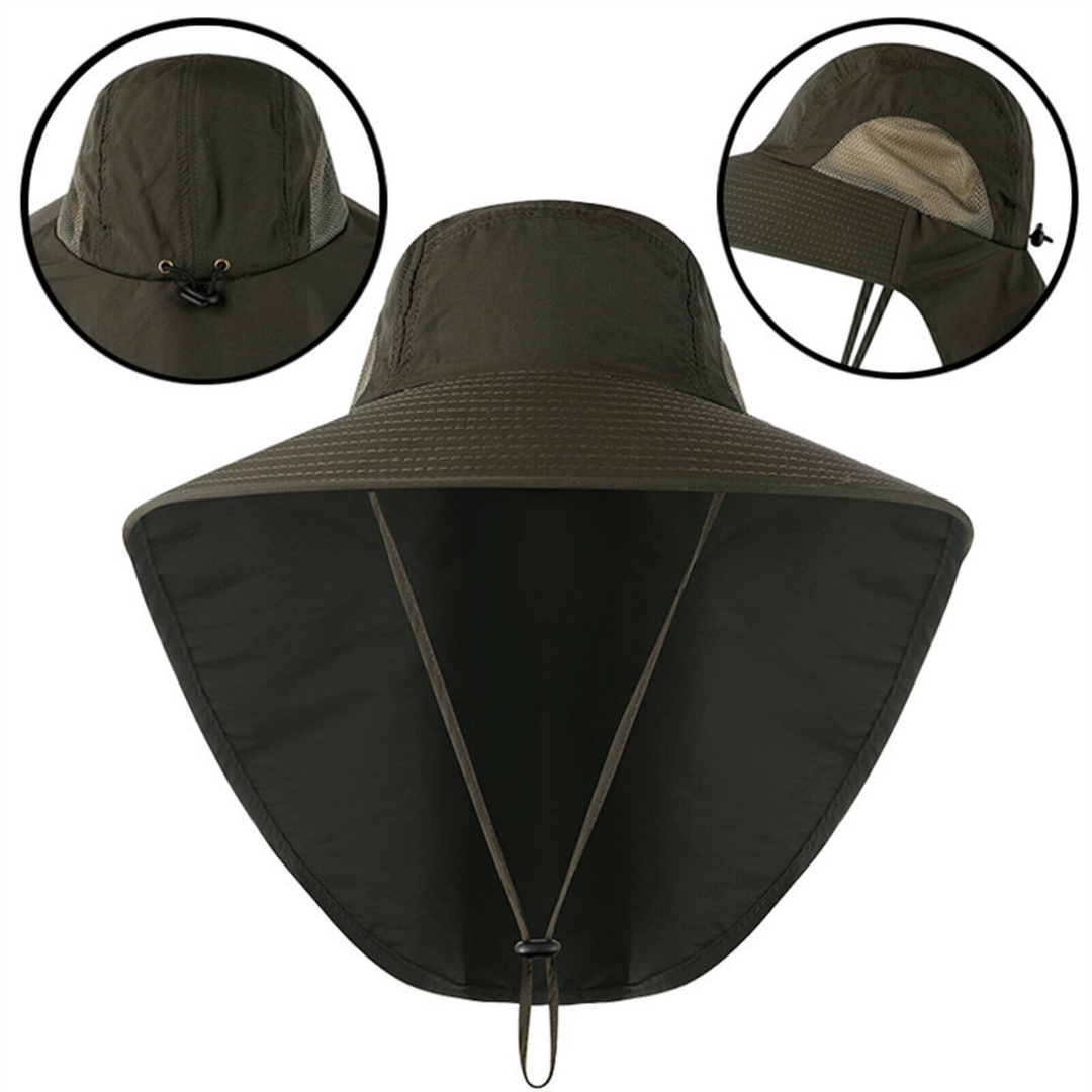 UV protection sun hat for women with mesh & drawstring – Freja-Army green-Nora Luxe