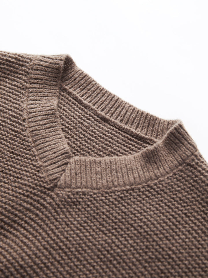 V-Neck Sweater for Women - Mila-Brown-XS-Nora Luxe