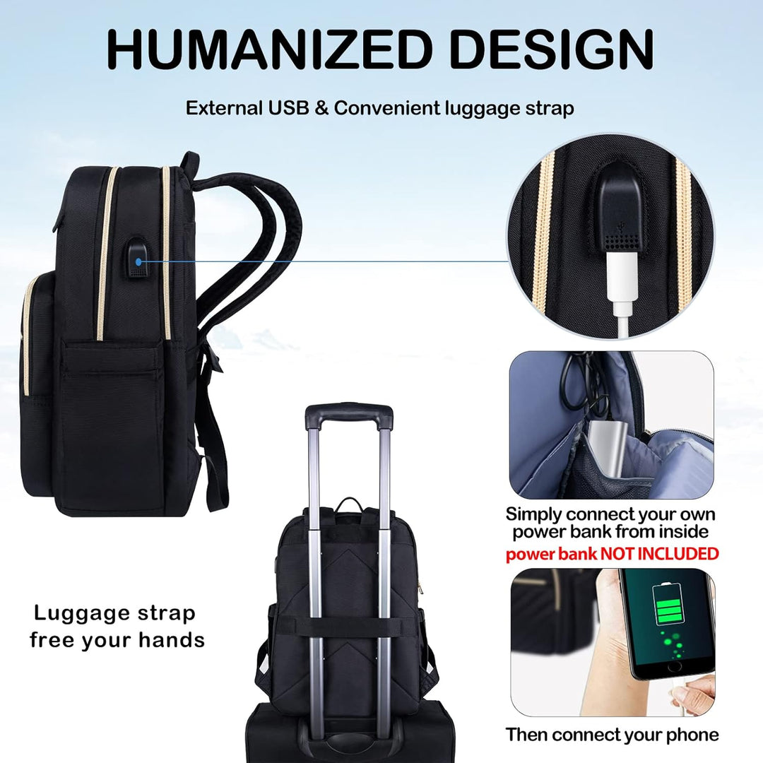 Lightweight Waterproof Laptop Backpack with USB Port – 15.6" (39.62 cm) Compatible