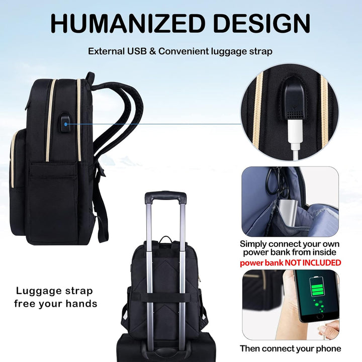 Lightweight Waterproof Laptop Backpack with USB Port – 15.6" (39.62 cm) Compatible