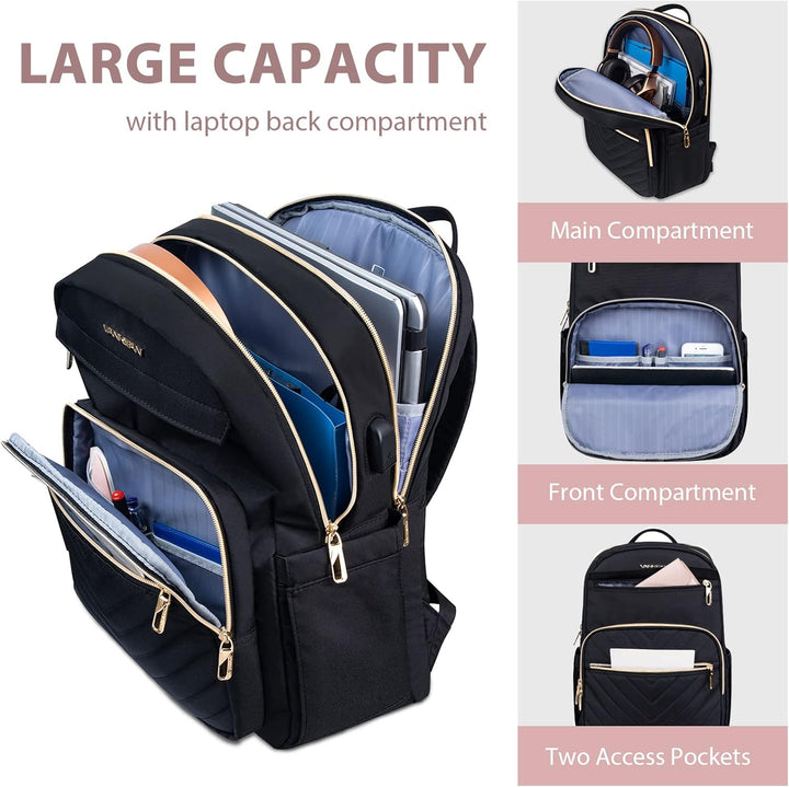 Lightweight Waterproof Laptop Backpack with USB Port – 15.6" (39.62 cm) Compatible