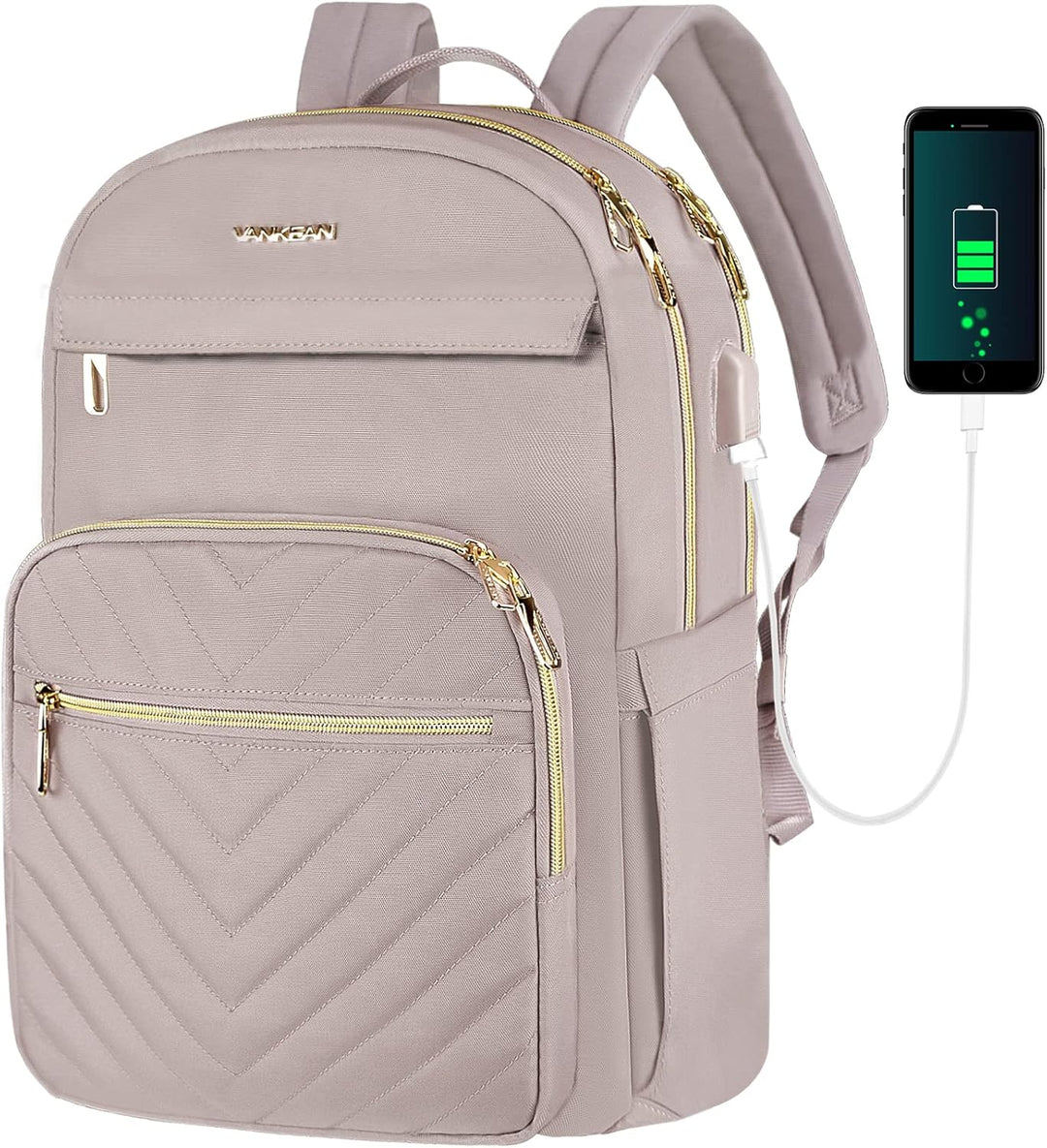 Lightweight Waterproof Laptop Backpack with USB Port – 15.6" (39.62 cm) Compatible