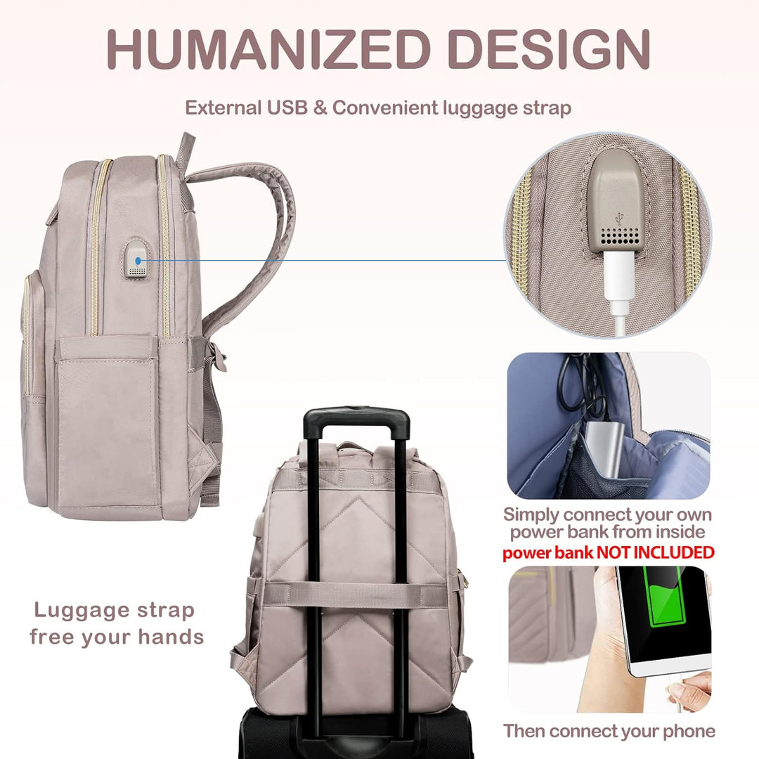 Lightweight Waterproof Laptop Backpack with USB Port – 15.6" (39.62 cm) Compatible