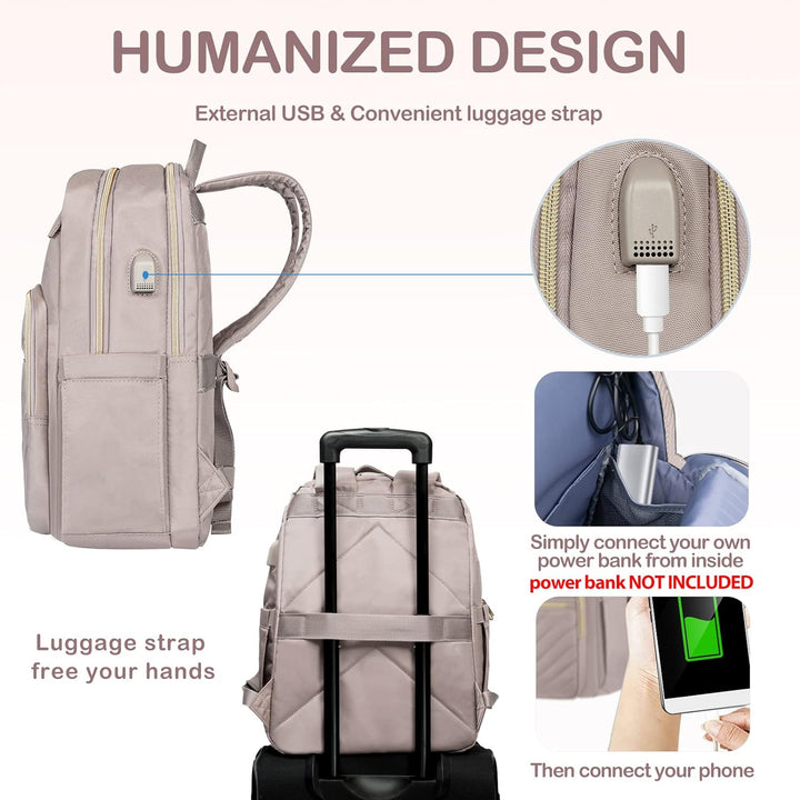 Lightweight Waterproof Laptop Backpack with USB Port – 15.6" (39.62 cm) Compatible
