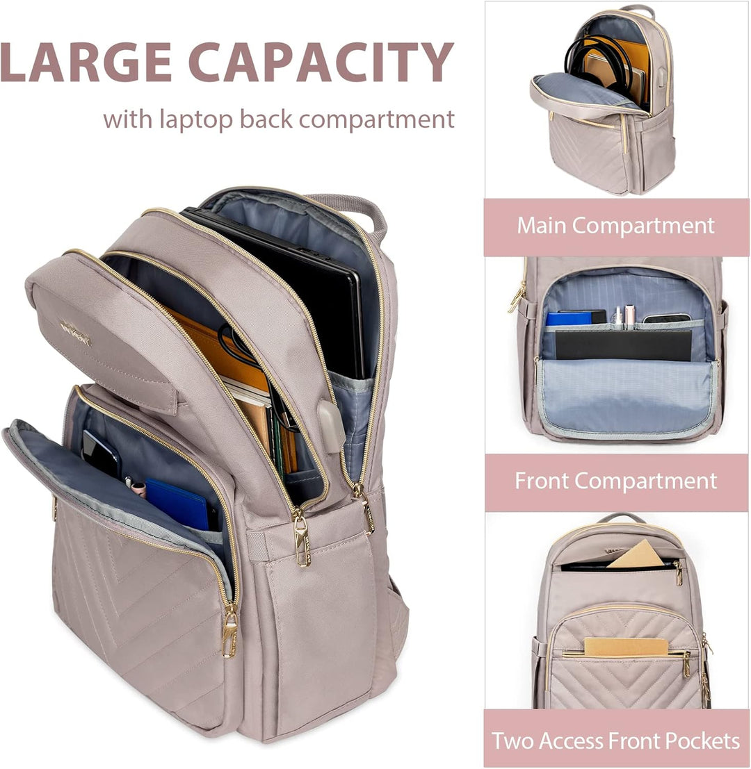 Lightweight Waterproof Laptop Backpack with USB Port – 15.6" (39.62 cm) Compatible