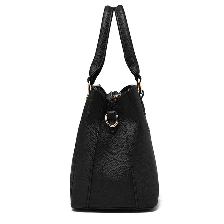 Vegan Leather Shoulder Bag - Eliza-Black-Nora Luxe