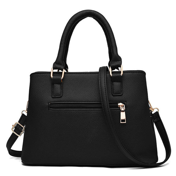 Vegan Leather Shoulder Bag - Eliza-Black-Nora Luxe