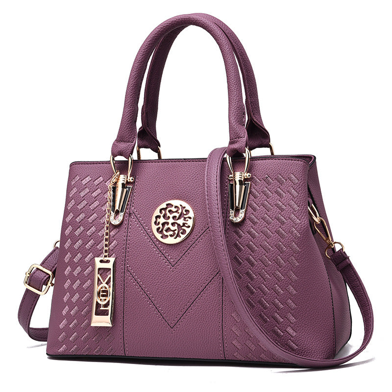 Vegan Leather Shoulder Bag - Eliza-Purple-Nora Luxe