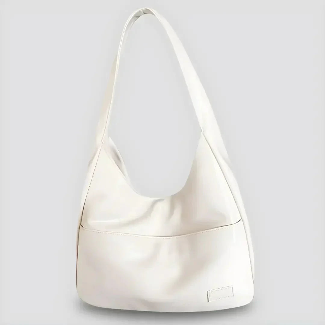 Vegan Leather Shoulder Bag for Women - Noor-Beige-The Livary