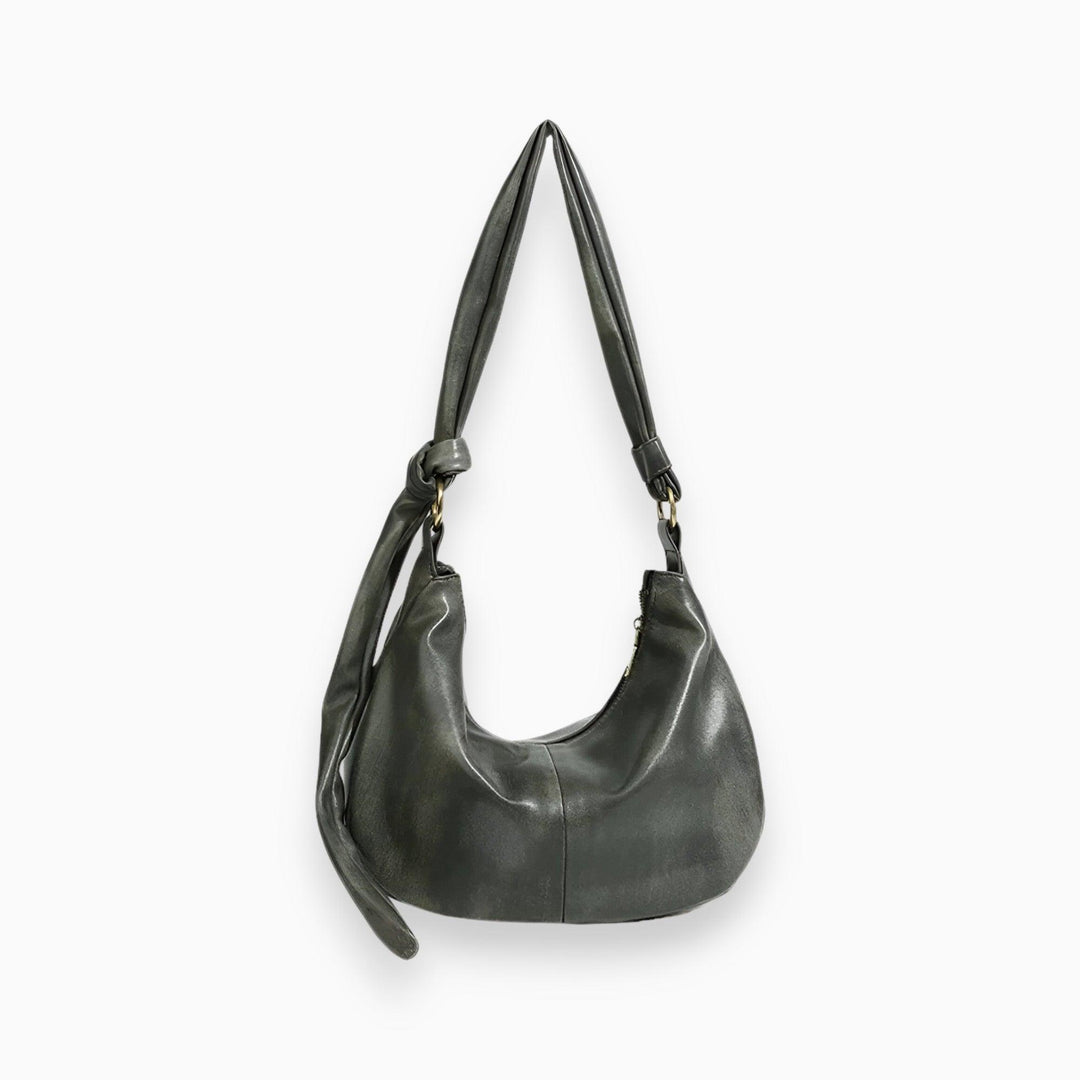 Vegan Leather Shoulder Bag - Serenity-Green-Nora Luxe
